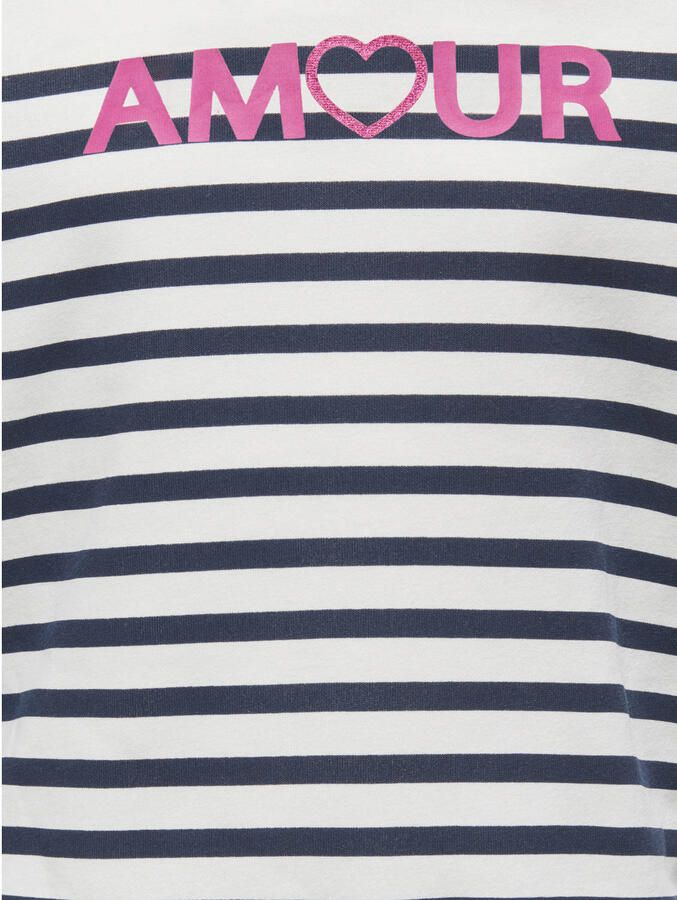 ONLY KIDS GIRL gestreepte hoodie donkerblauw - Foto 3