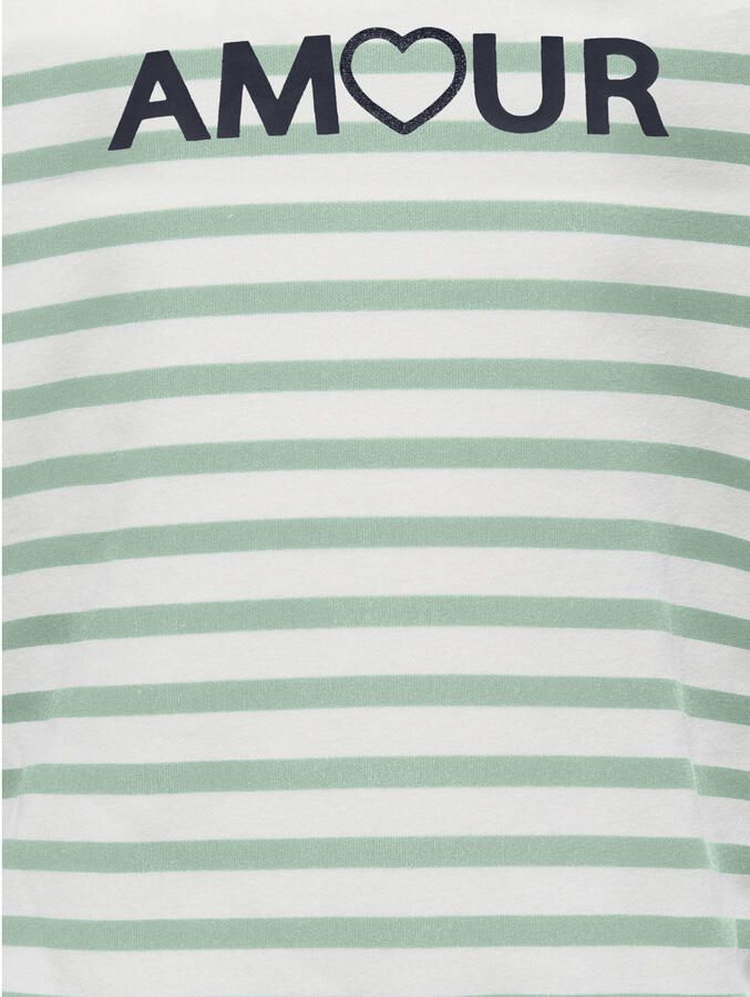 ONLY KIDS GIRL gestreepte hoodie lichtgroen
