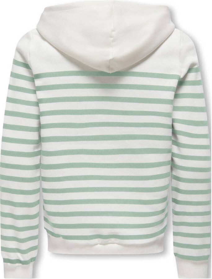 ONLY KIDS GIRL gestreepte hoodie lichtgroen - Foto 2
