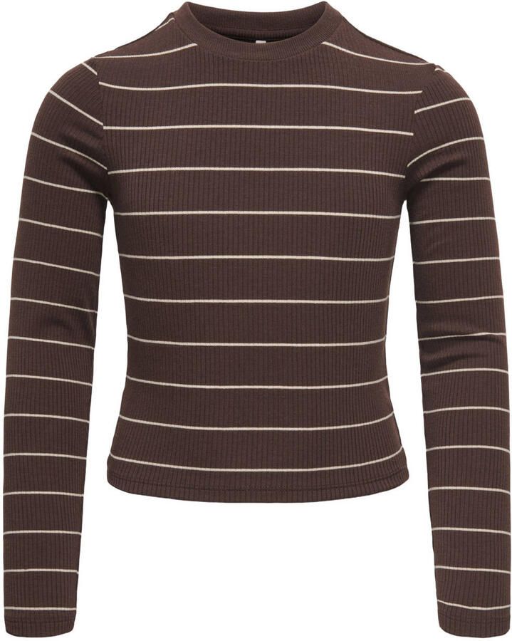 ONLY KIDS GIRL gestreepte longsleeve bruin