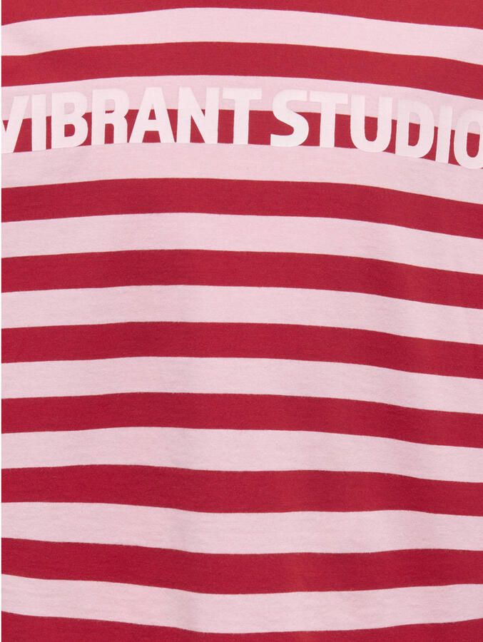 ONLY KIDS GIRL gestreepte longsleeve met tekst rood - Foto 2