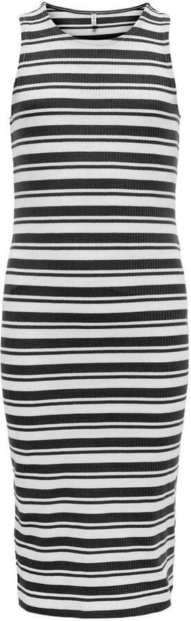 ONLY KIDS GIRL gestreepte maxi jurk zwart