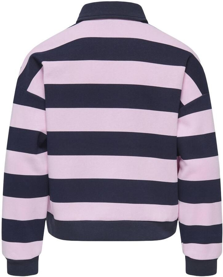 ONLY KIDS GIRL gestreepte sweater donkerblauw roze Streep - Foto 2