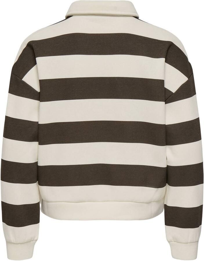 ONLY KIDS GIRL gestreepte sweater ecru donkerbruin Streep - Foto 2
