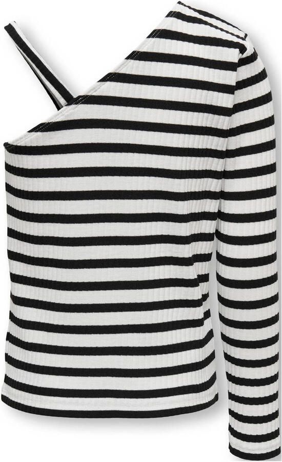 Only KIDS GIRL gestreepte top KOGNELLA zwart wit Meisjes Stretchkatoen V-hals 134 140 - Foto 2