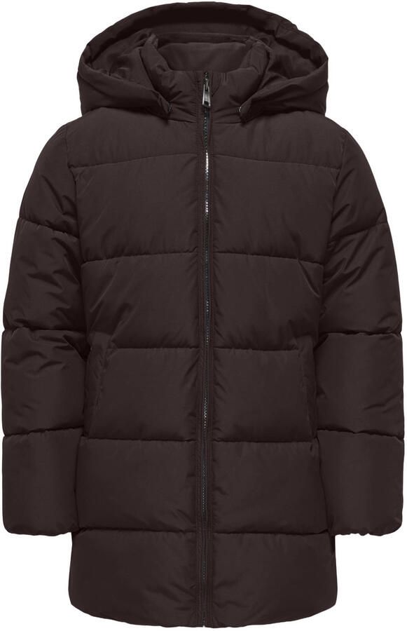 ONLY KIDS GIRL gewatteerde winterjas donkerbruin