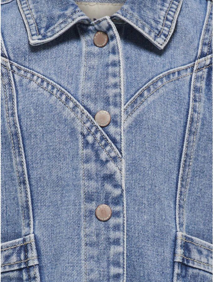 Only KIDS GIRL gilet KOGKENNEDY medium blue denim Blauw Meisjes Stretchdenim Klassieke kraag 134 - Foto 2