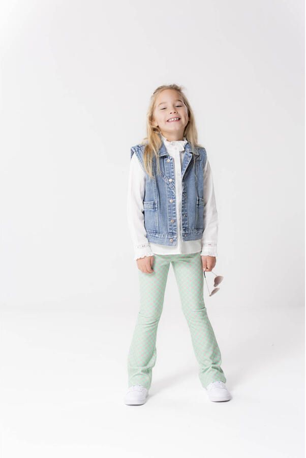Only KIDS GIRL gilet KOGKENNEDY medium blue denim Blauw Meisjes Stretchdenim Klassieke kraag 134 - Foto 3