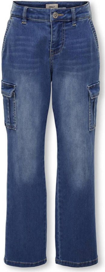 ONLY KIDS GIRL high waist straight fit jeans KOGSAFARI MISSOURI medium blue denim