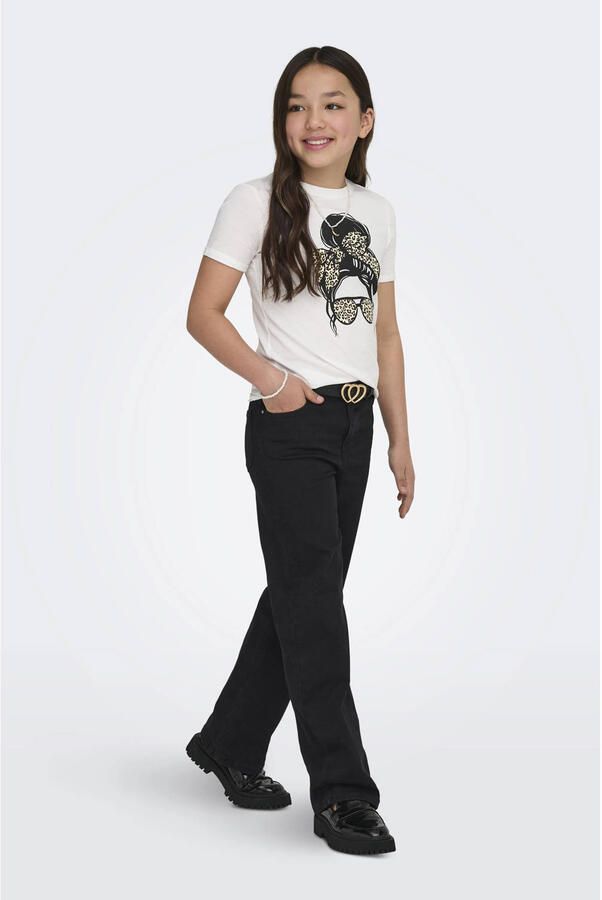 ONLY KIDS GIRL high waist wide leg jeans black denim - Foto 3