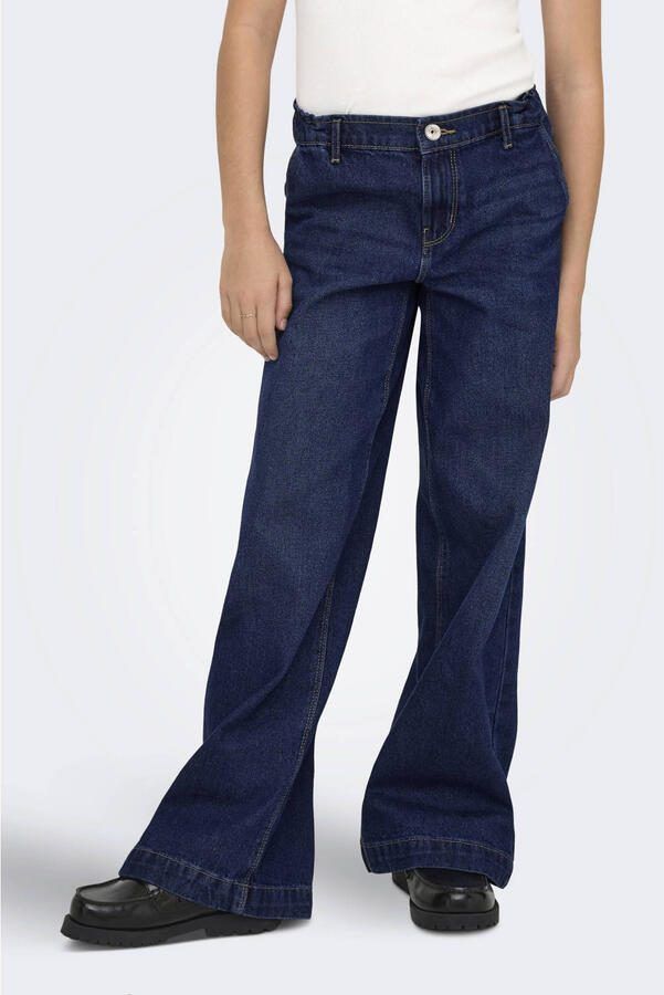 ONLY KIDS GIRL high waist wide leg jeans dark blue denim - Foto 2