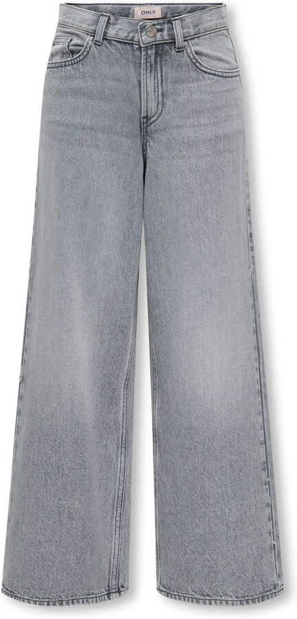 ONLY KIDS GIRL high waist wide leg jeans grey denim