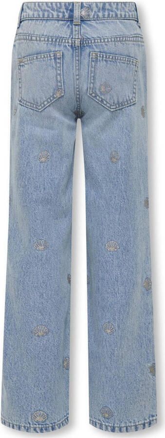ONLY KIDS GIRL high waist wide leg jeans light blue denim