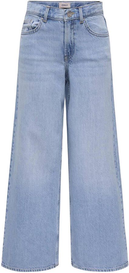 ONLY KIDS GIRL high waist wide leg jeans light blue denim