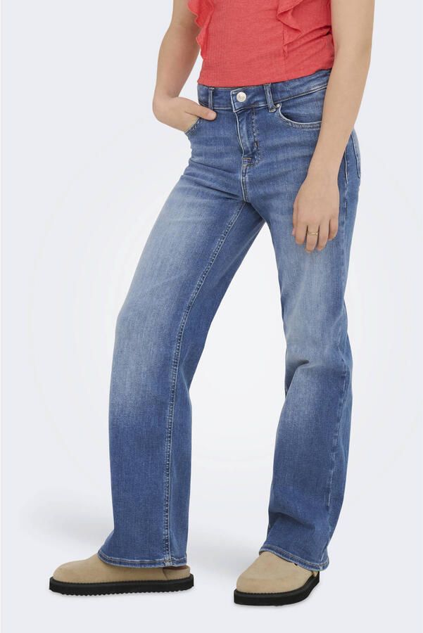ONLY KIDS GIRL high waist wide leg jeans medium blue denim - Foto 2