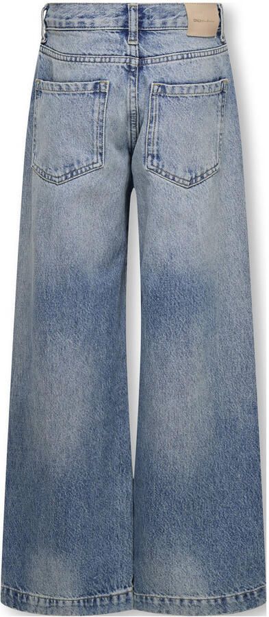 ONLY KIDS GIRL high waist wide leg jeans medium blue denim
