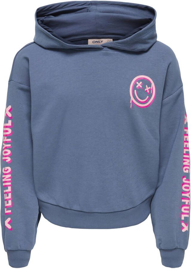 ONLY KIDS GIRL hoodie met backprint blauw