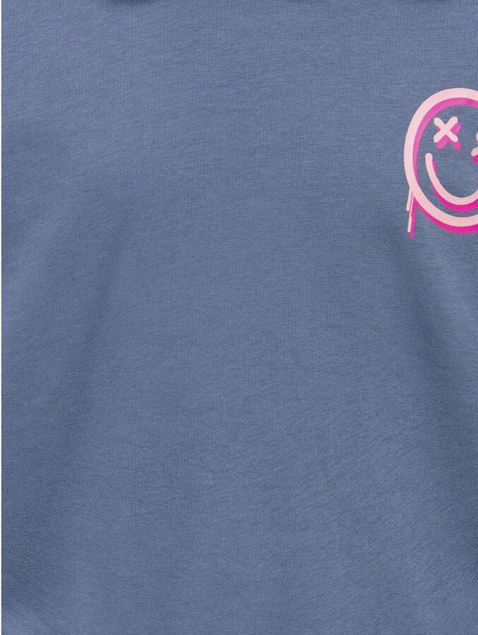 ONLY KIDS GIRL hoodie met backprint blauw - Foto 2