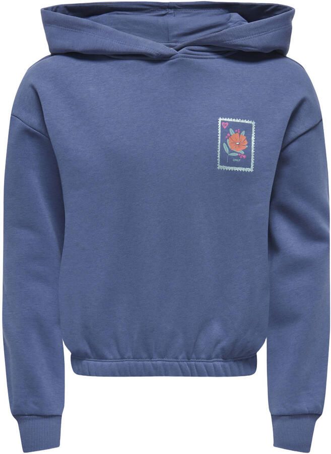 ONLY KIDS GIRL hoodie met backprint blauw