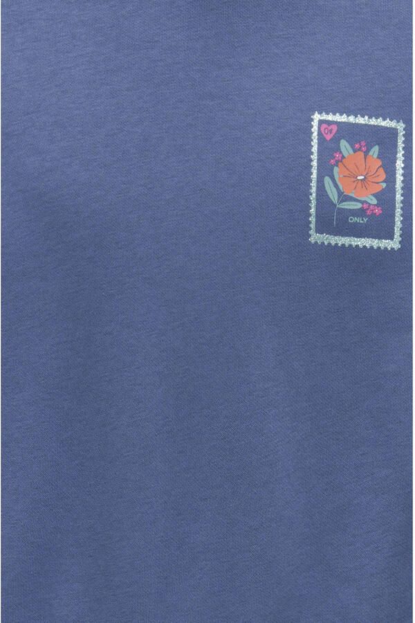 ONLY KIDS GIRL hoodie met backprint blauw - Foto 3