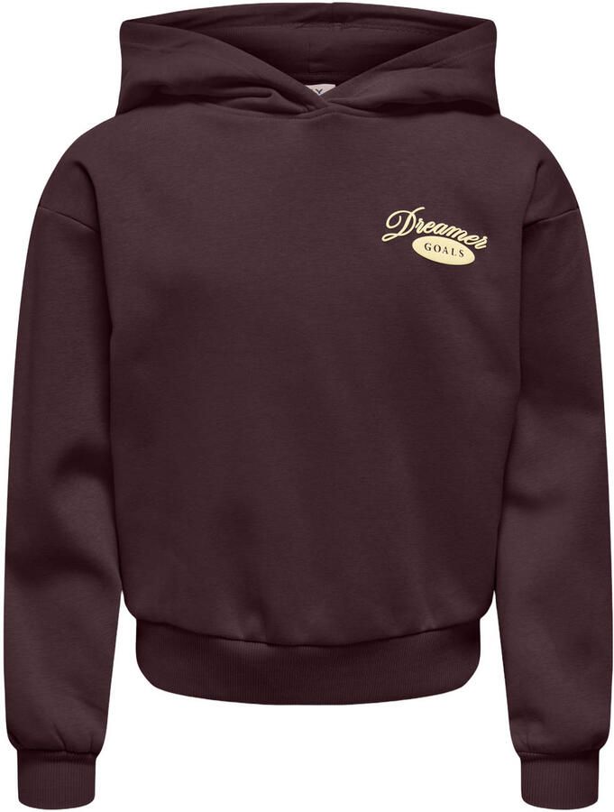 ONLY KIDS GIRL hoodie met backprint bruin