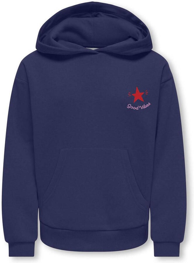 ONLY KIDS GIRL hoodie met backprint donkerblauw - Foto 3