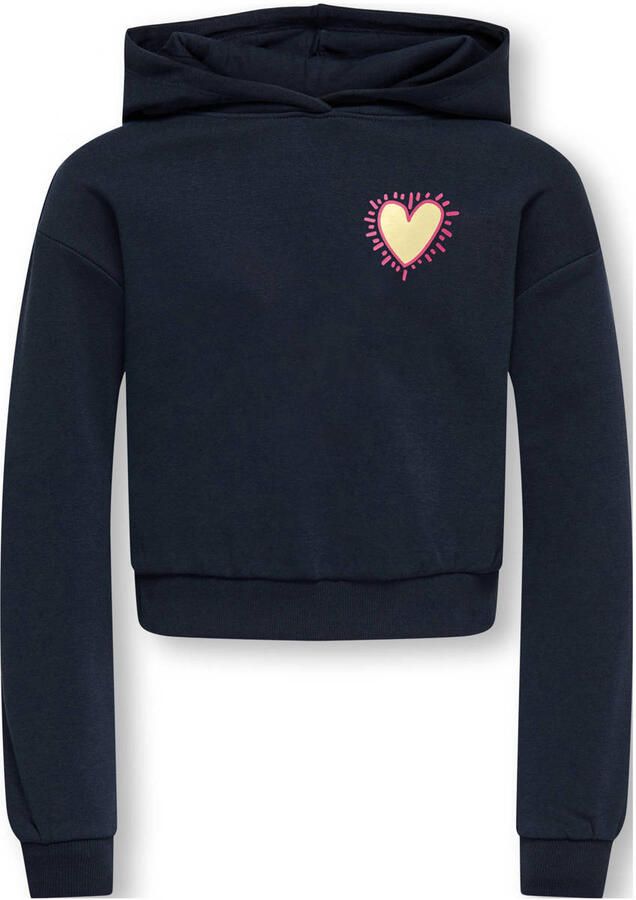 ONLY KIDS GIRL hoodie met backprint donkerblauw - Foto 2
