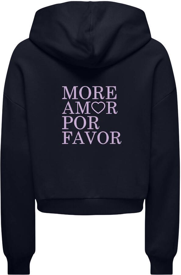 ONLY KIDS GIRL hoodie met backprint donkerblauw - Foto 2