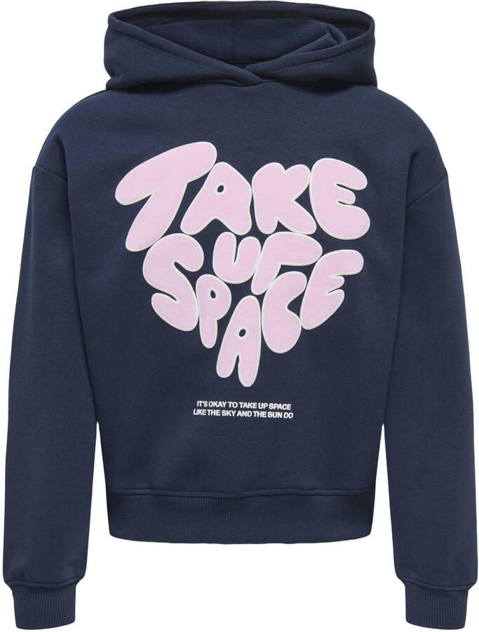 ONLY KIDS GIRL hoodie met backprint donkerblauw