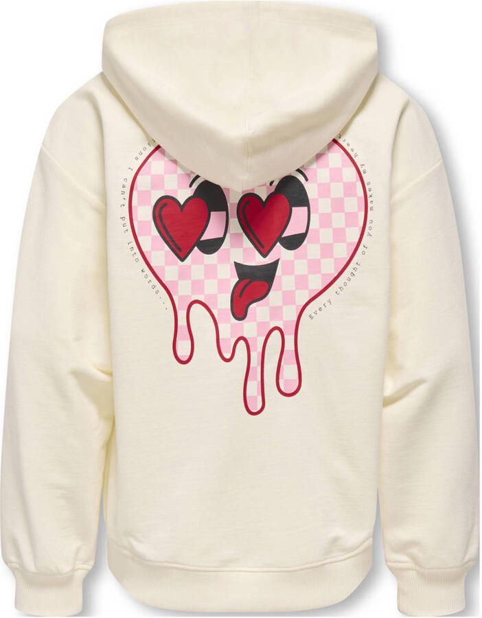 ONLY KIDS GIRL hoodie met backprint ecru - Foto 2