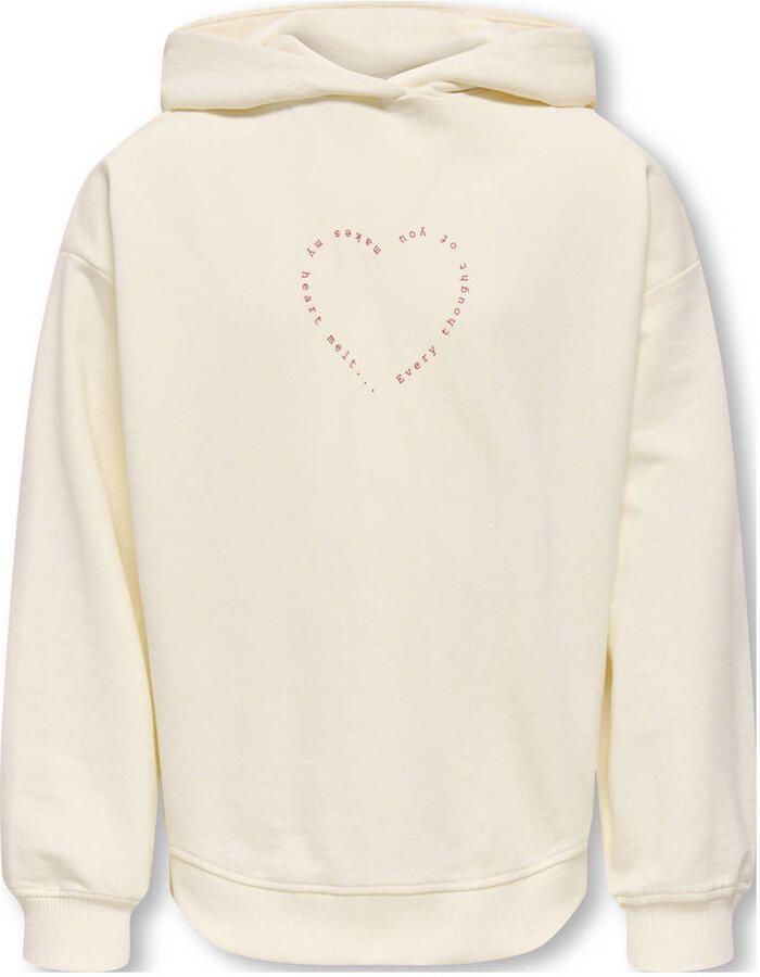 ONLY KIDS GIRL hoodie met backprint ecru - Foto 3