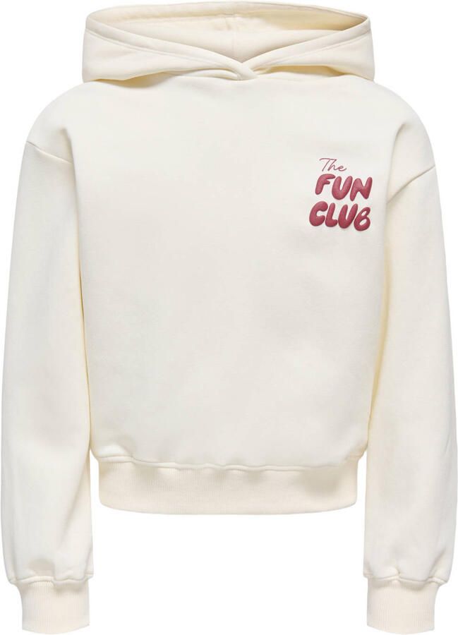 ONLY KIDS GIRL hoodie met backprint ecru