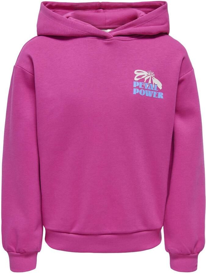 ONLY KIDS GIRL hoodie met backprint fuchsia Sweater Roze Backprint
