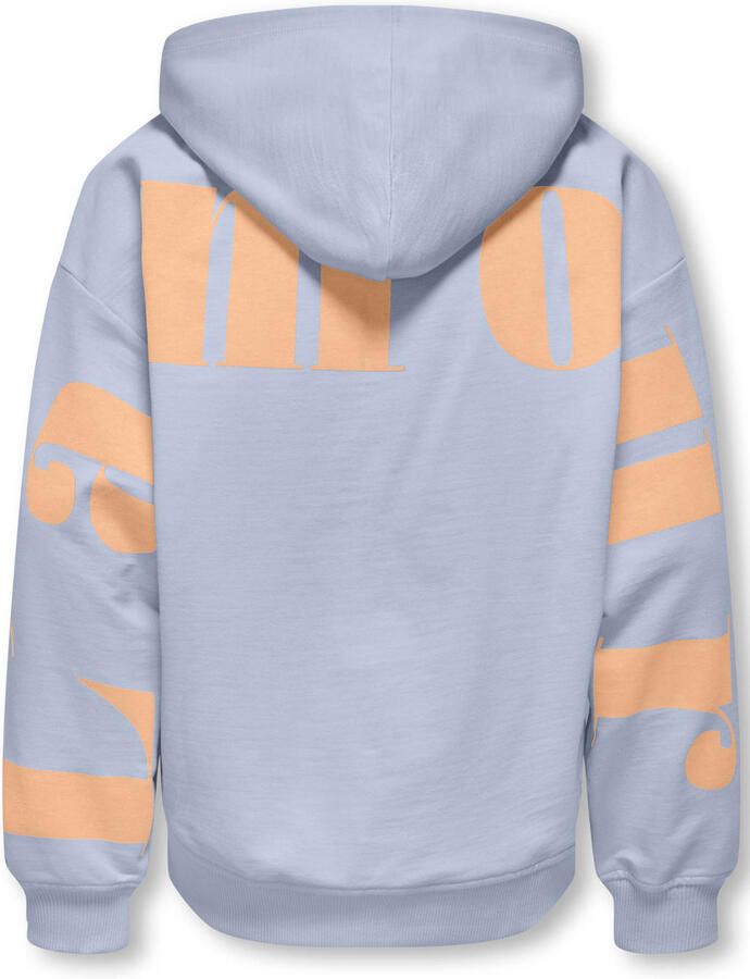 ONLY KIDS GIRL hoodie met backprint lichtblauw - Foto 3