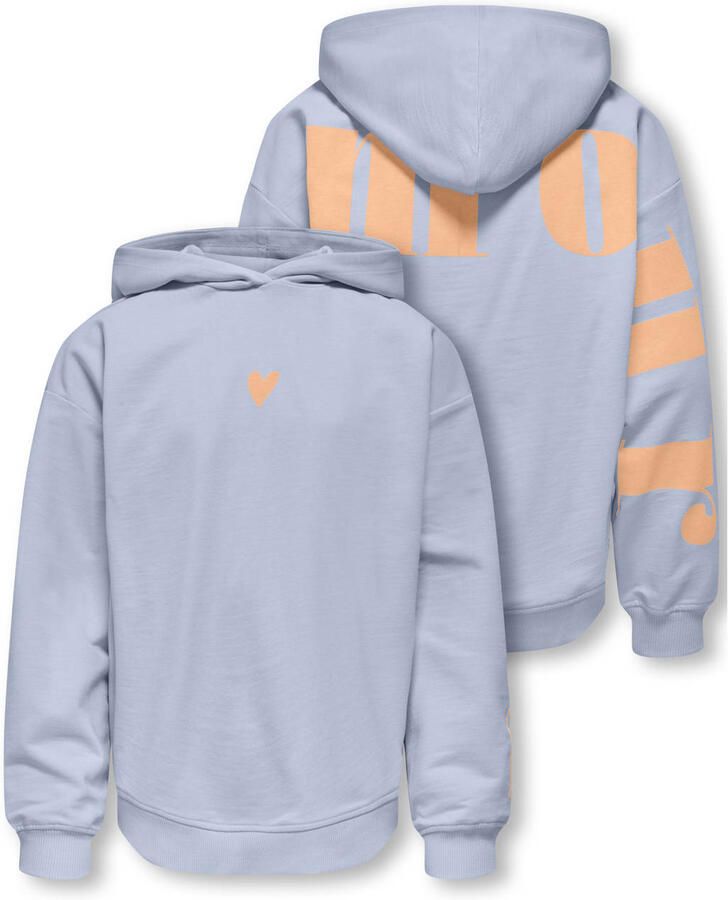 ONLY KIDS GIRL hoodie met backprint lichtblauw - Foto 2