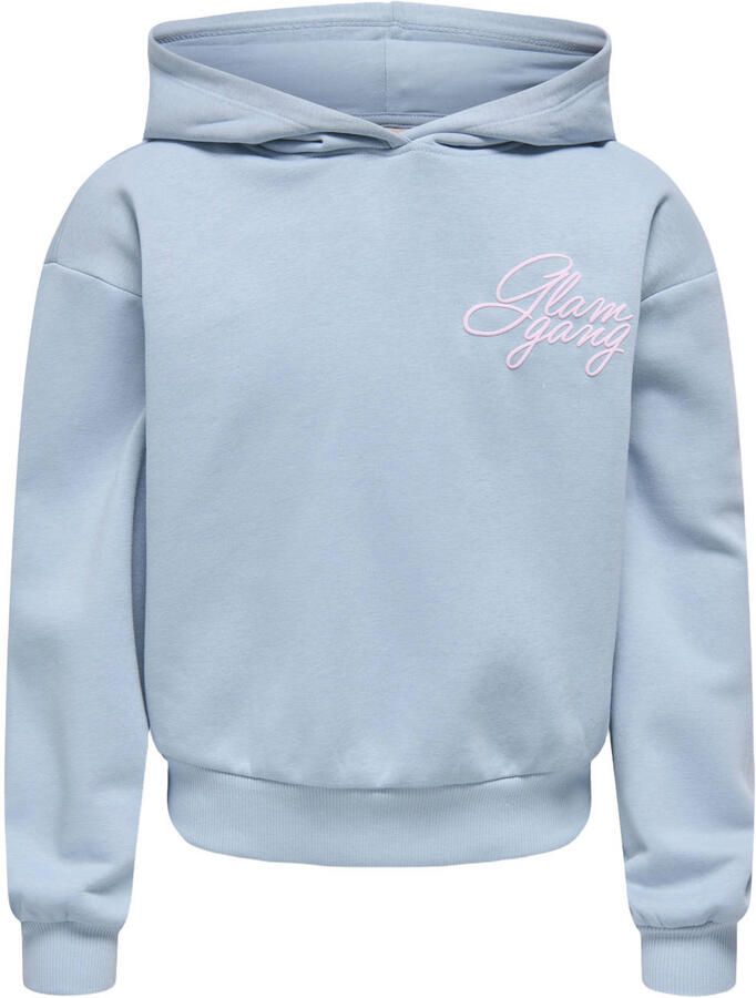 ONLY KIDS GIRL hoodie met backprint lichtblauw