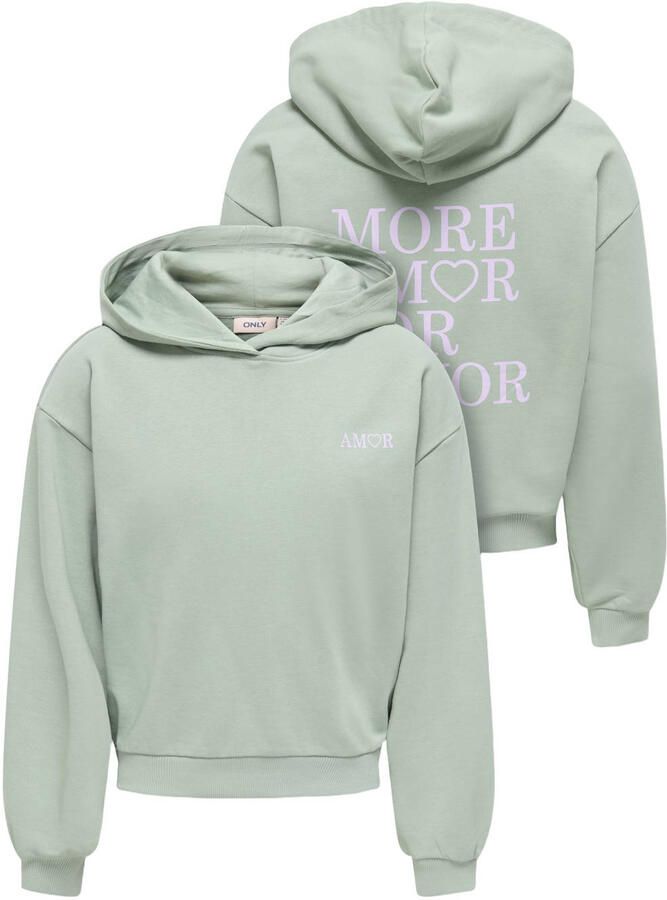 ONLY KIDS GIRL hoodie met backprint mintgroen