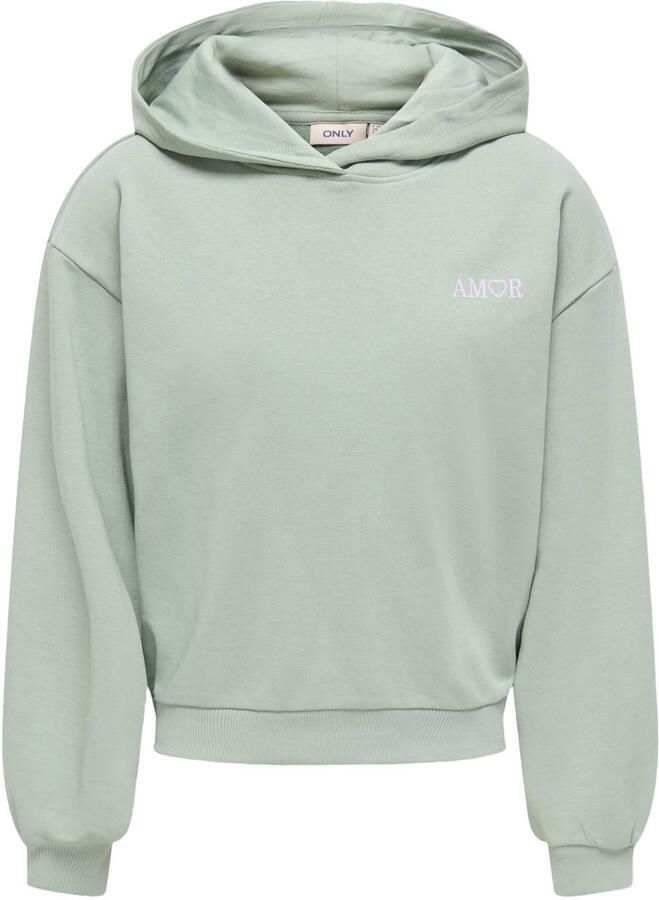 ONLY KIDS GIRL hoodie met backprint mintgroen - Foto 2