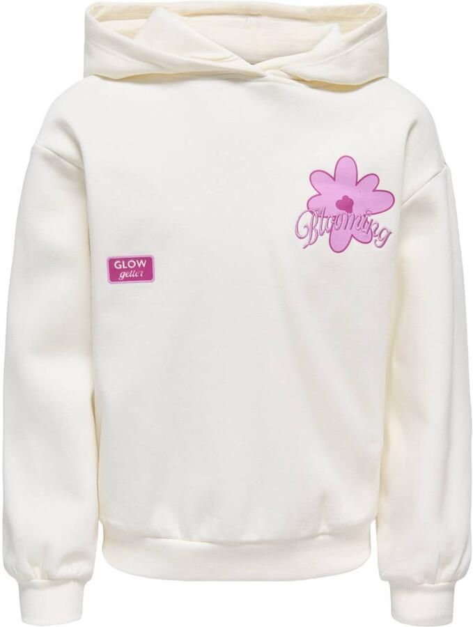 ONLY KIDS GIRL hoodie met backprint offwhite Sweater Wit Backprint