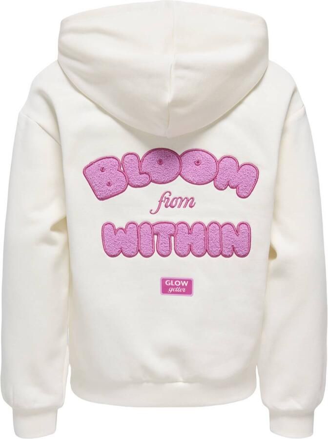 ONLY KIDS GIRL hoodie met backprint offwhite Sweater Wit Backprint - Foto 3