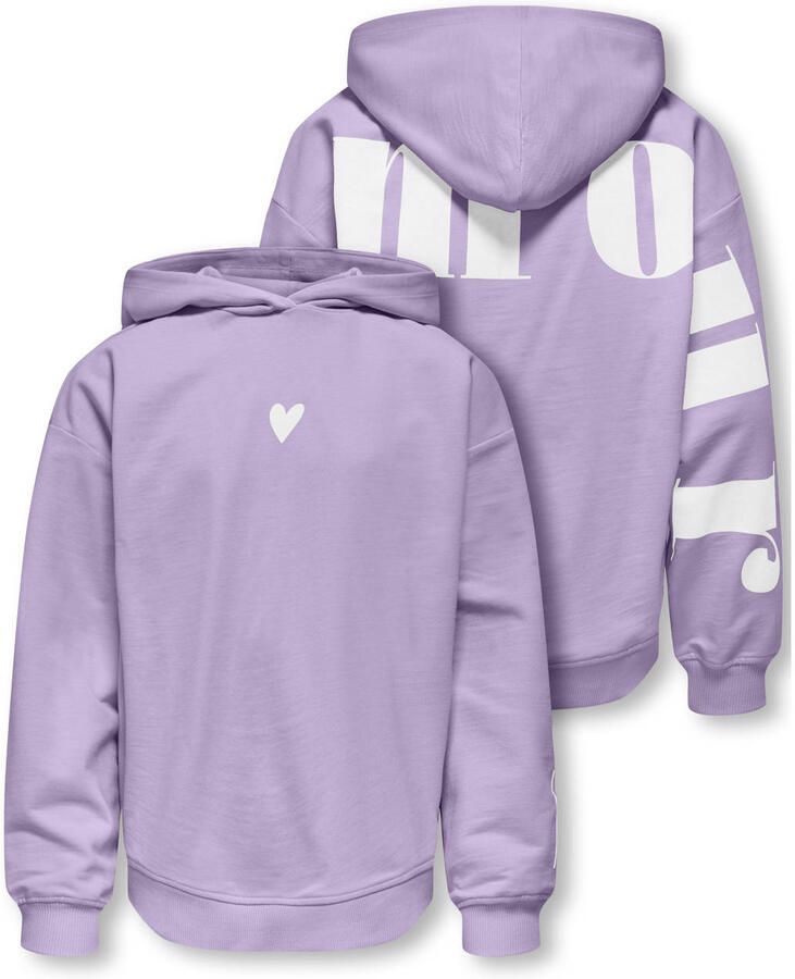 ONLY KIDS GIRL hoodie met backprint paars - Foto 2