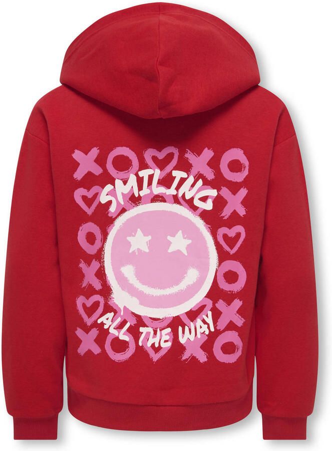 ONLY KIDS GIRL hoodie met backprint rood - Foto 2
