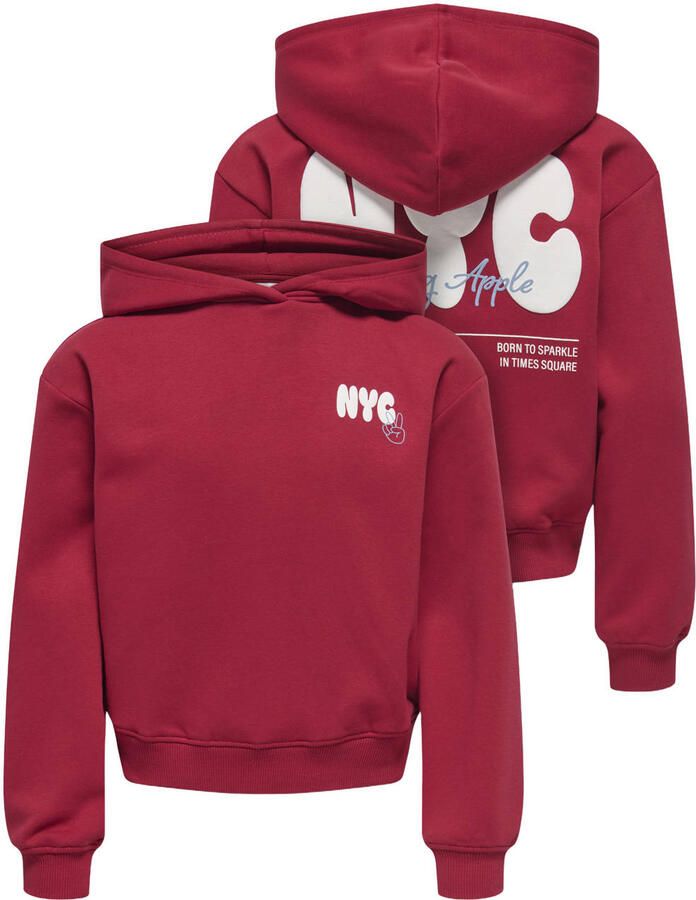 ONLY KIDS GIRL hoodie met backprint rood Sweater Backprint - Foto 2