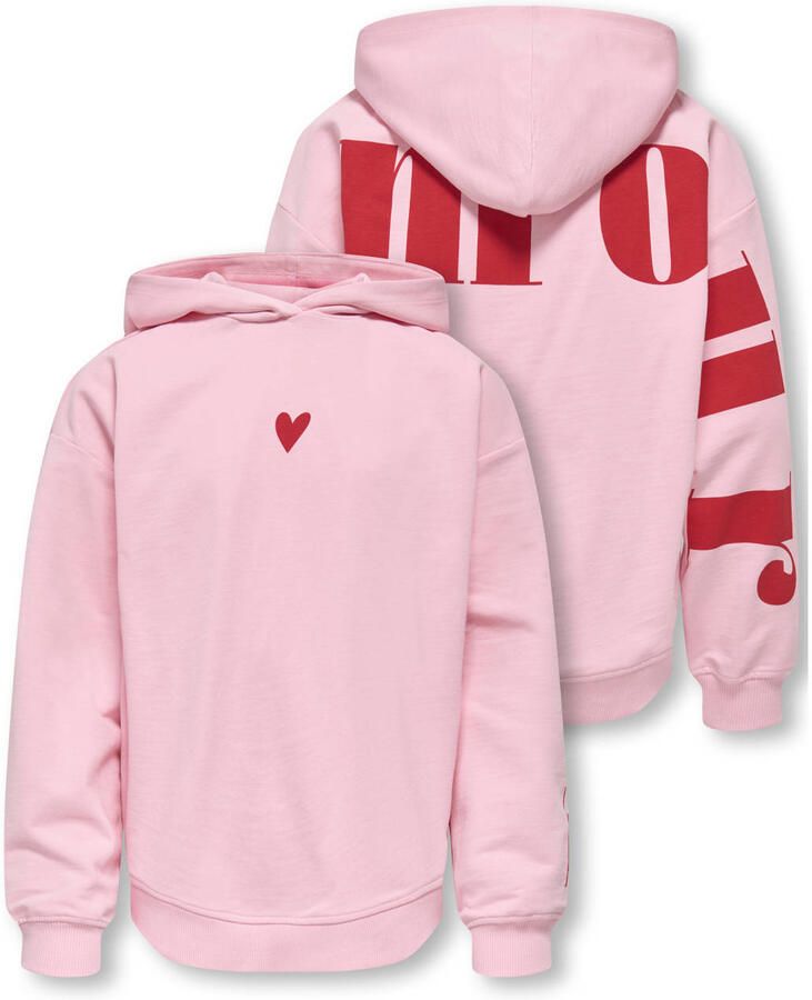 ONLY KIDS GIRL hoodie met backprint roze - Foto 2