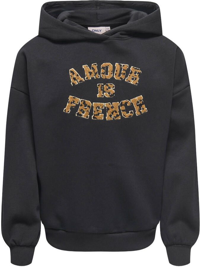 ONLY KIDS GIRL hoodie met print zwart