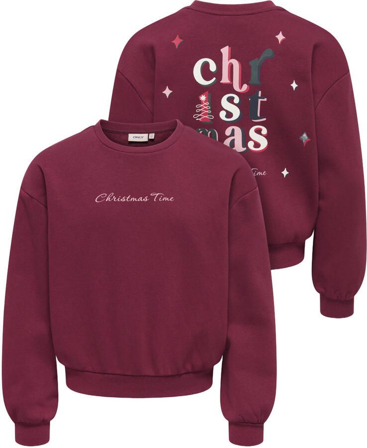 ONLY KIDS GIRL kersttrui met backprint donkerrood Sweater Backprint - Foto 2