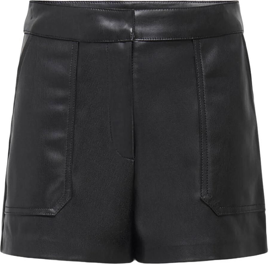 ONLY KIDS GIRL imitatieleren baggy casual short zwart