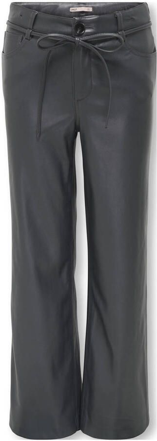 ONLY KIDS GIRL imitatieleren straight casual broek zwart