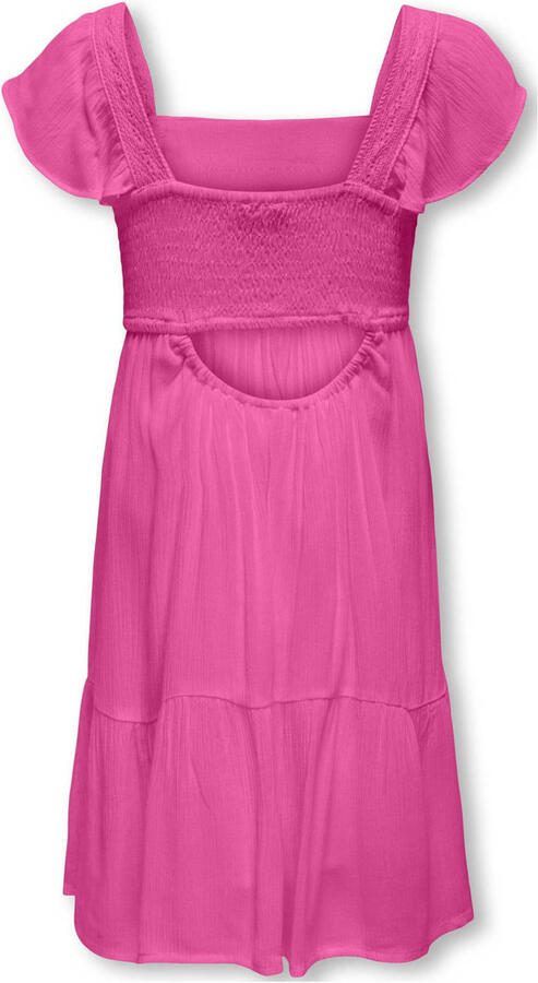Only KIDS GIRL jurk KOGEVA fuchsia Roze Meisjes Katoen Vierkante hals Effen 116 - Foto 2