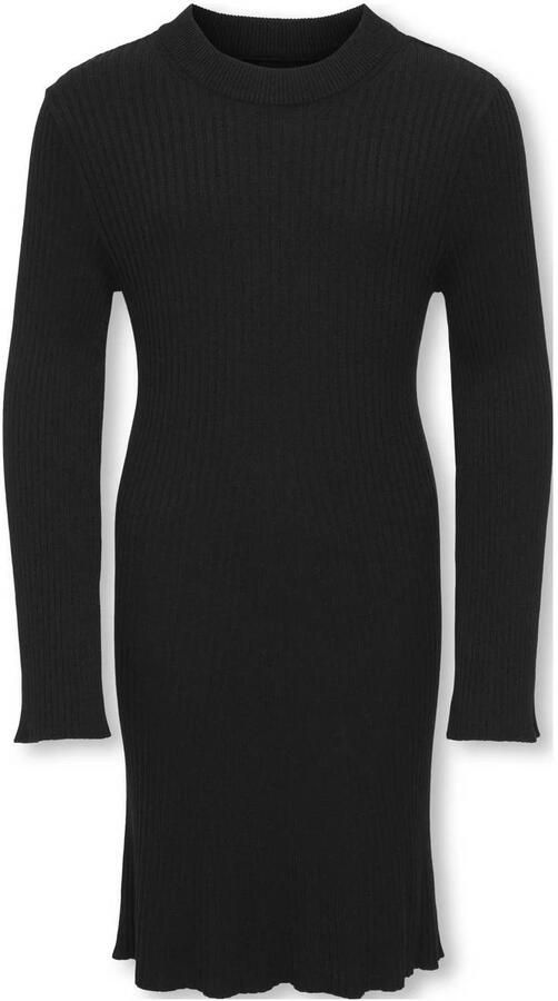 ONLY KIDS GIRL jurk rib gebreid zwart
